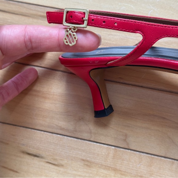 Maje Fayna Pointed Leather Pumps in Red size 40/US 9 - Picture 5 of 5